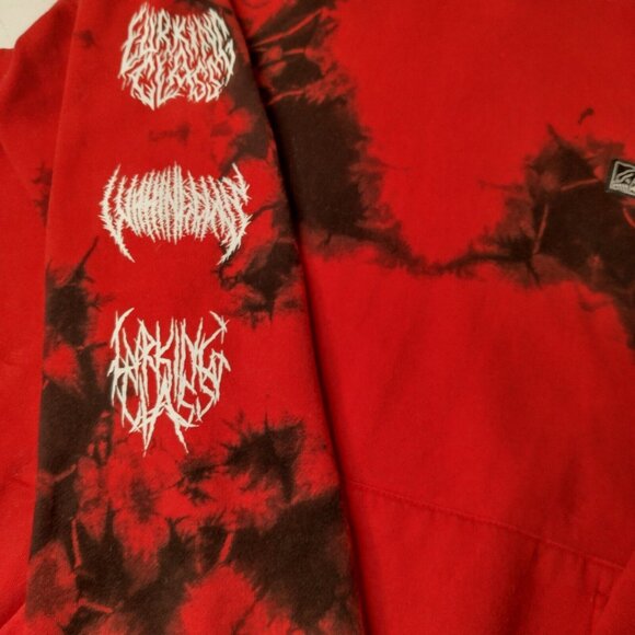 Sketchy Tank Lurking Class Hooded Sweatshirt Hoodie Medium Red Black Tie Dye - Picture 14 of 16